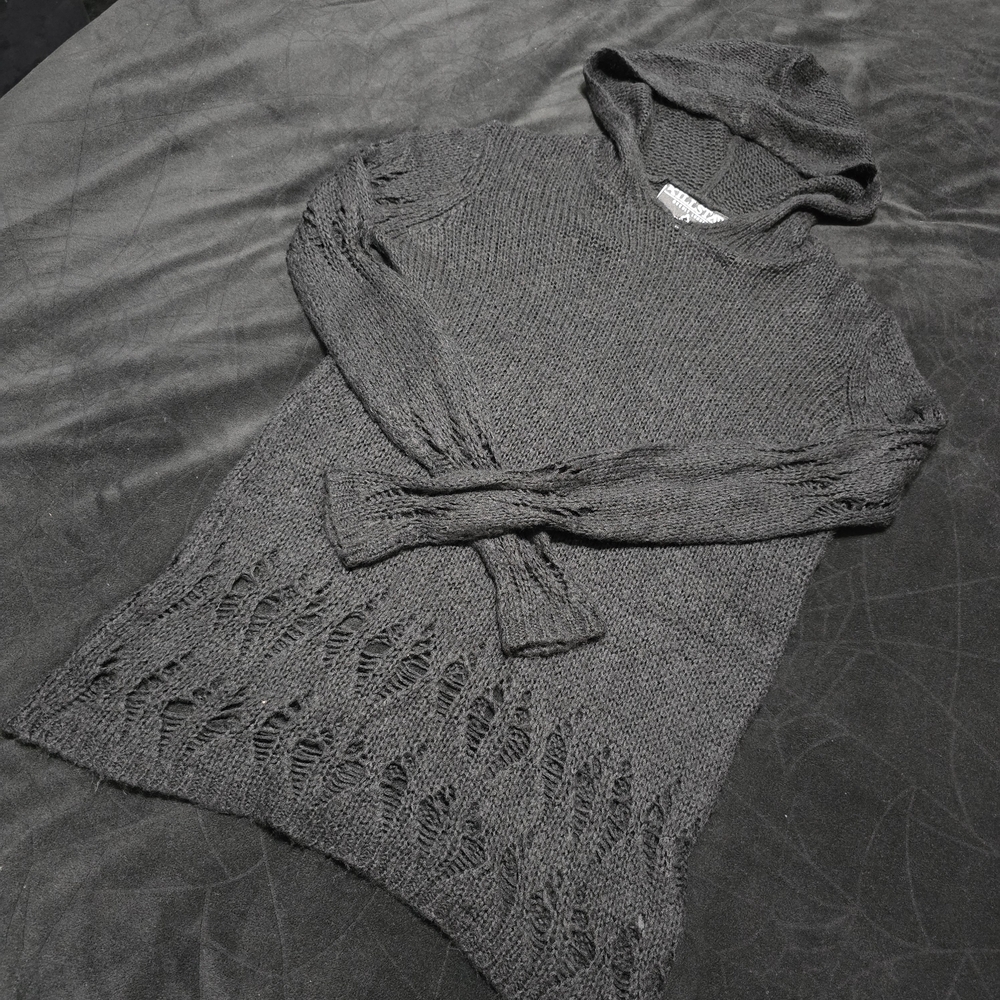 Killstar Black Knit Hooded Sweater